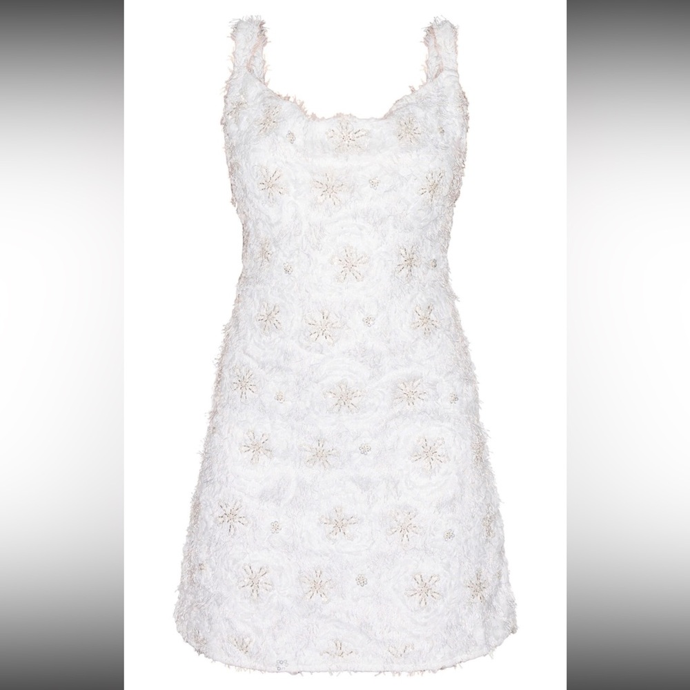 PREMIUM WHITE SEQUIN EMBROIDERED COWL NECK... - Picture 5 of 5